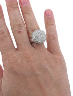 Modern Italian Ball Cocktail Diamond Gold Ring