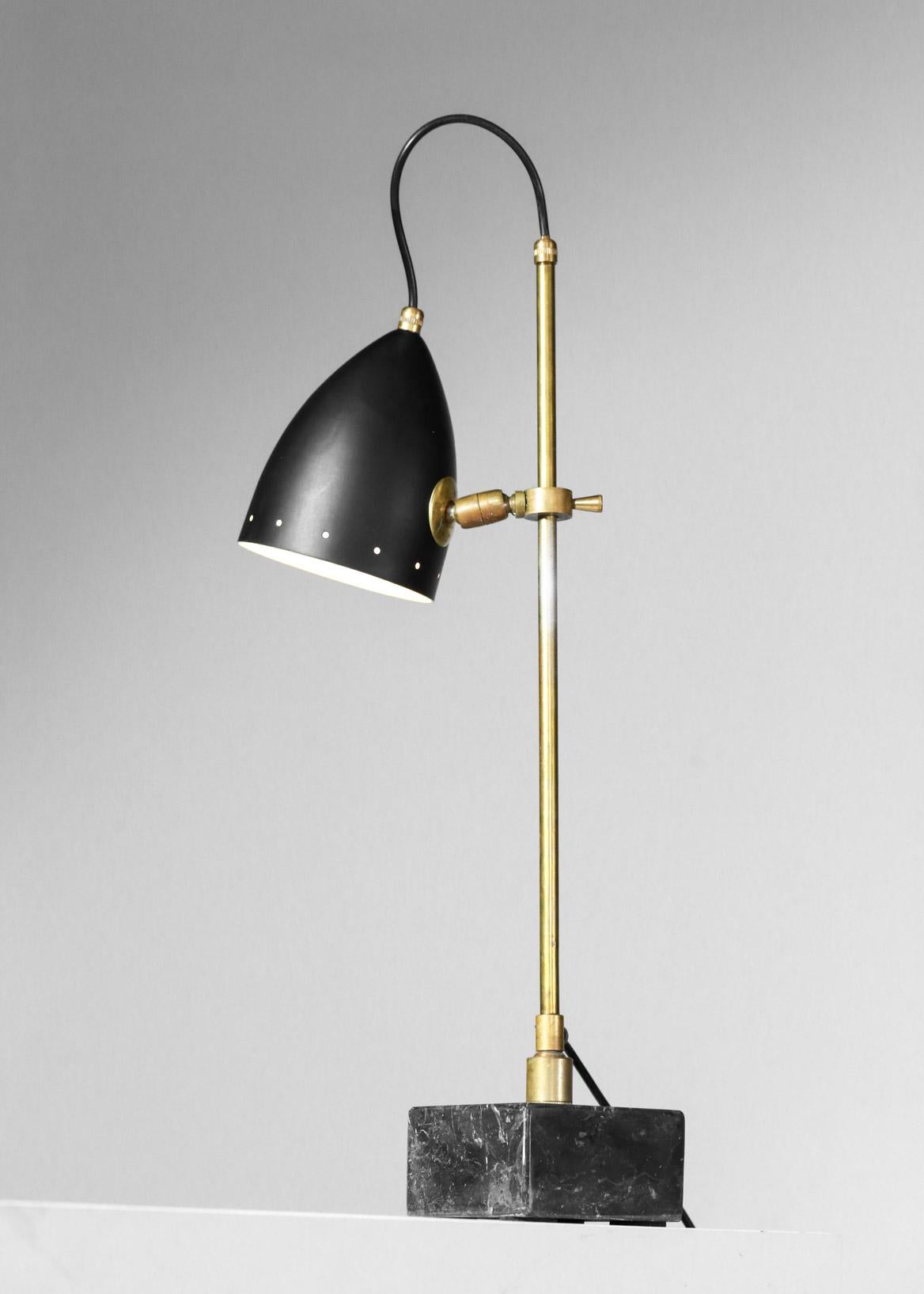 Lacquered Modern Italian Bedside or Desk Lamp in a Vintage Style Marble 