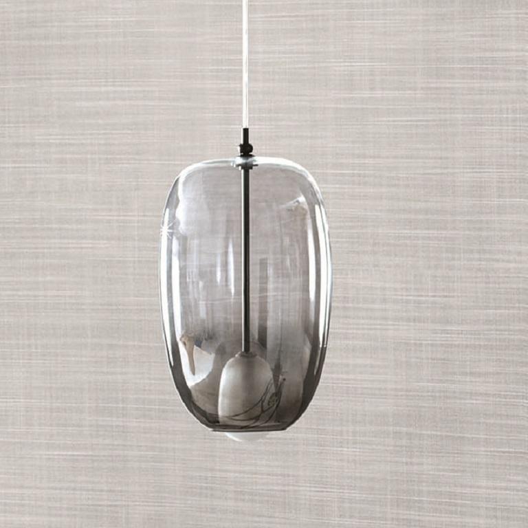International Style Modern Italian Borosilicate Glass Suspension Lamp from Bontempi Collection For Sale