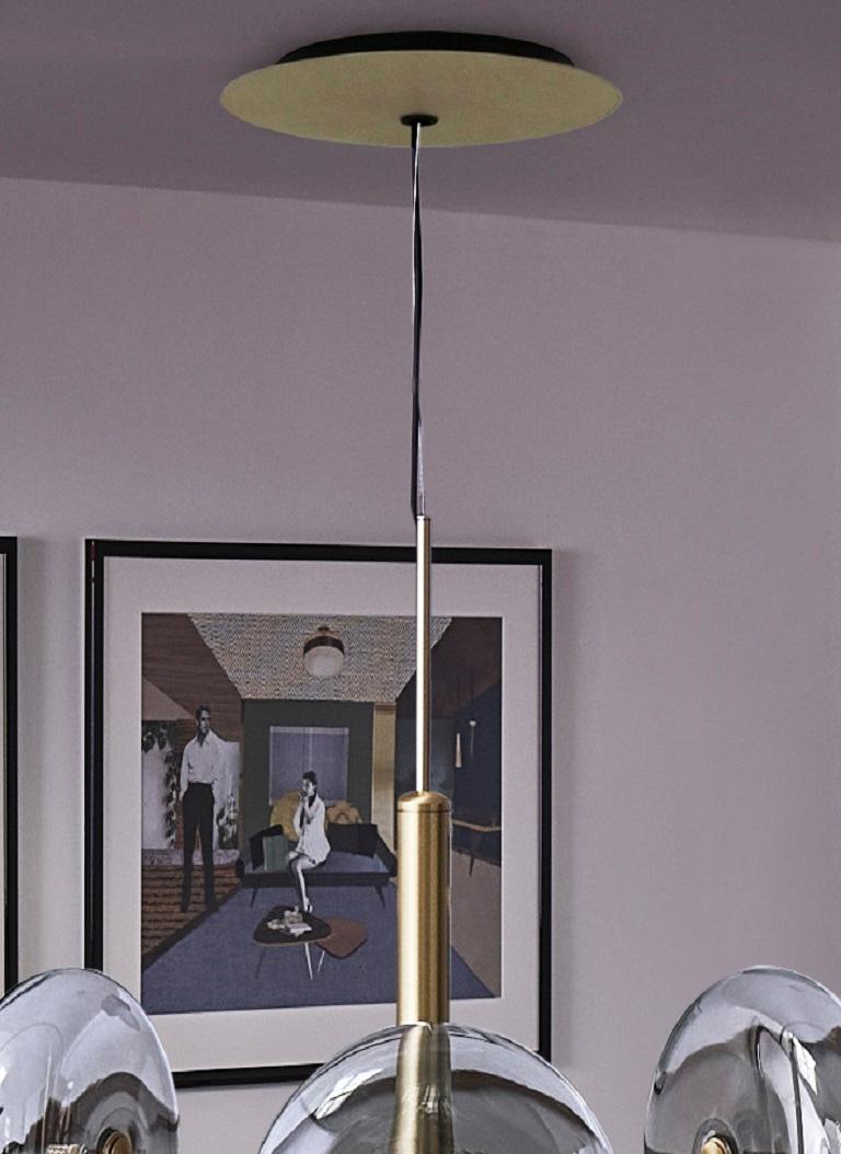 Lampe à suspension moderne italienne en verre borosilicate de la collection Bontempi Neuf - En vente à Titusville, PA