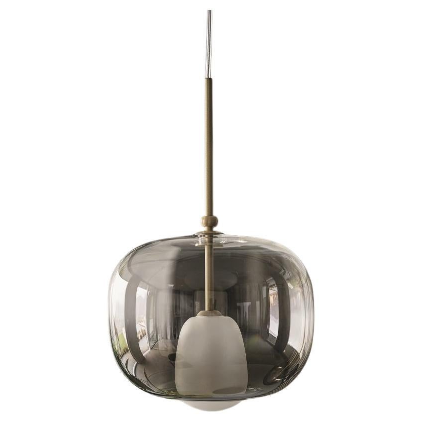 Lampe à suspension moderne italienne en verre borosilicate de la collection Bontempi en vente
