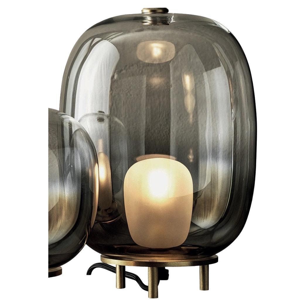 Moderne italienische Borosilikatglas-Tischlampe h 10,6" aus der Bontempi-Kollektion