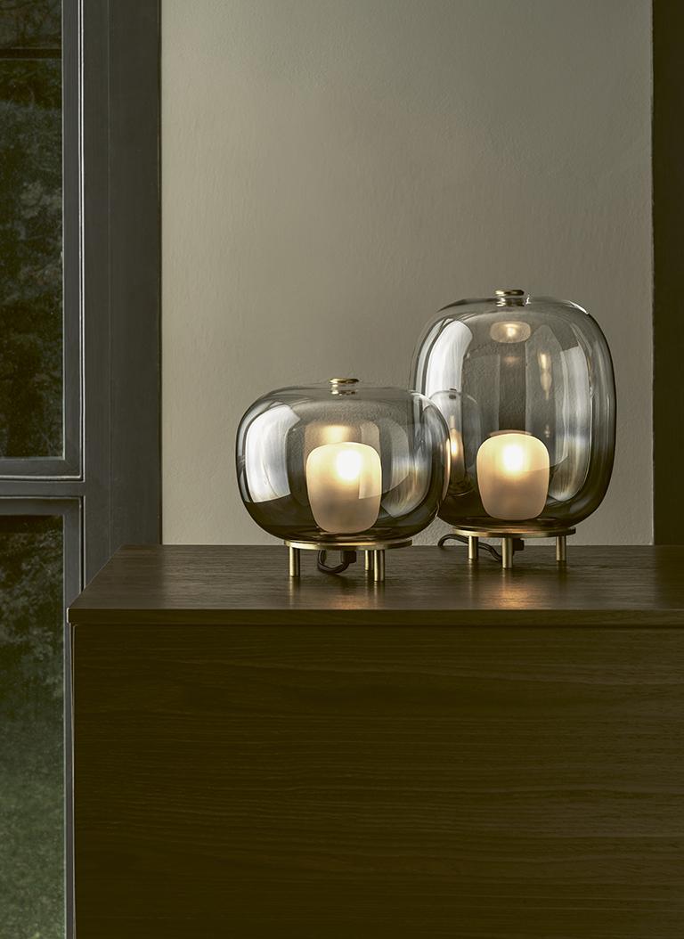Style international Lampe de table moderne italienne en verre borosilicate h 7.5