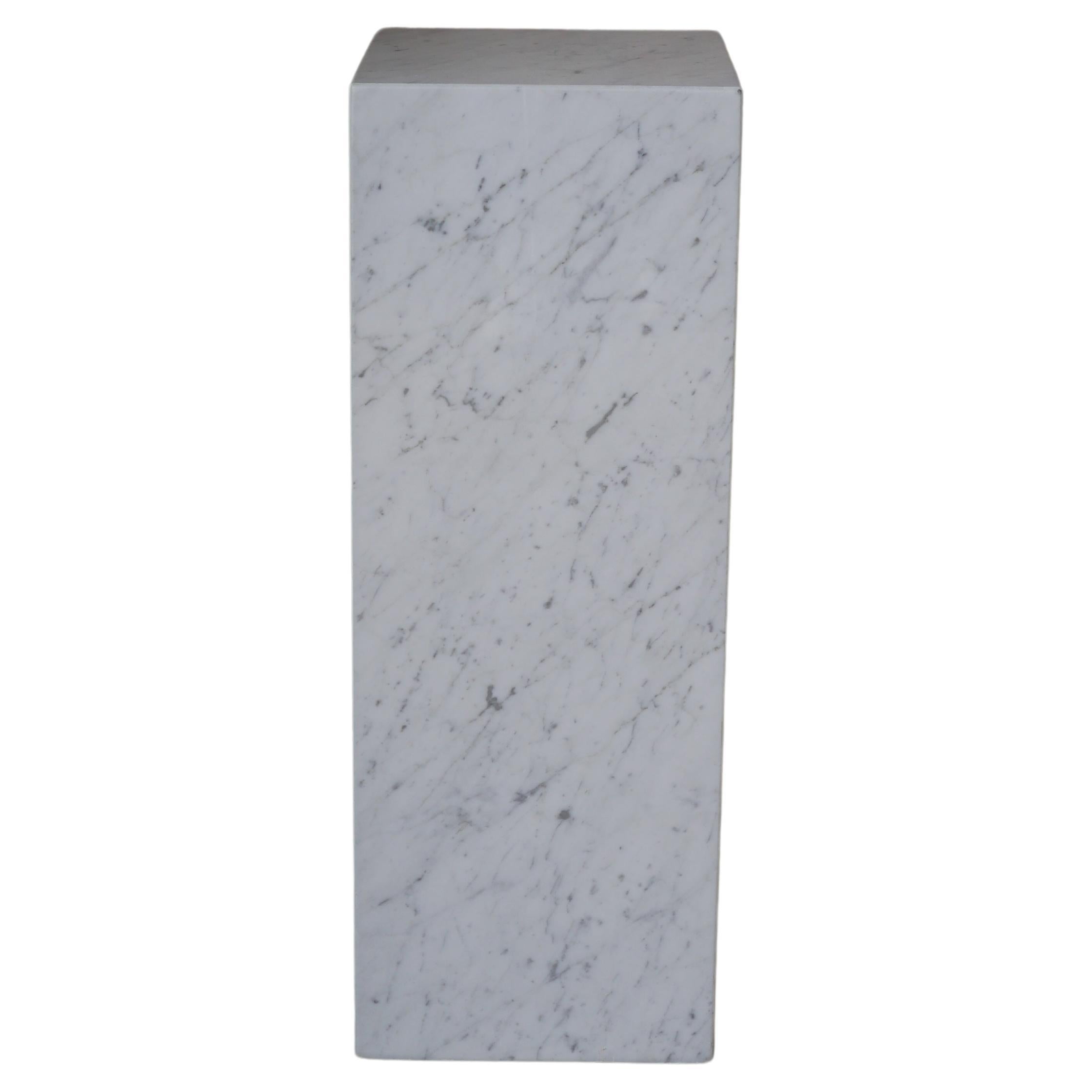 Modern Italian Carrara Marble Pedestal 