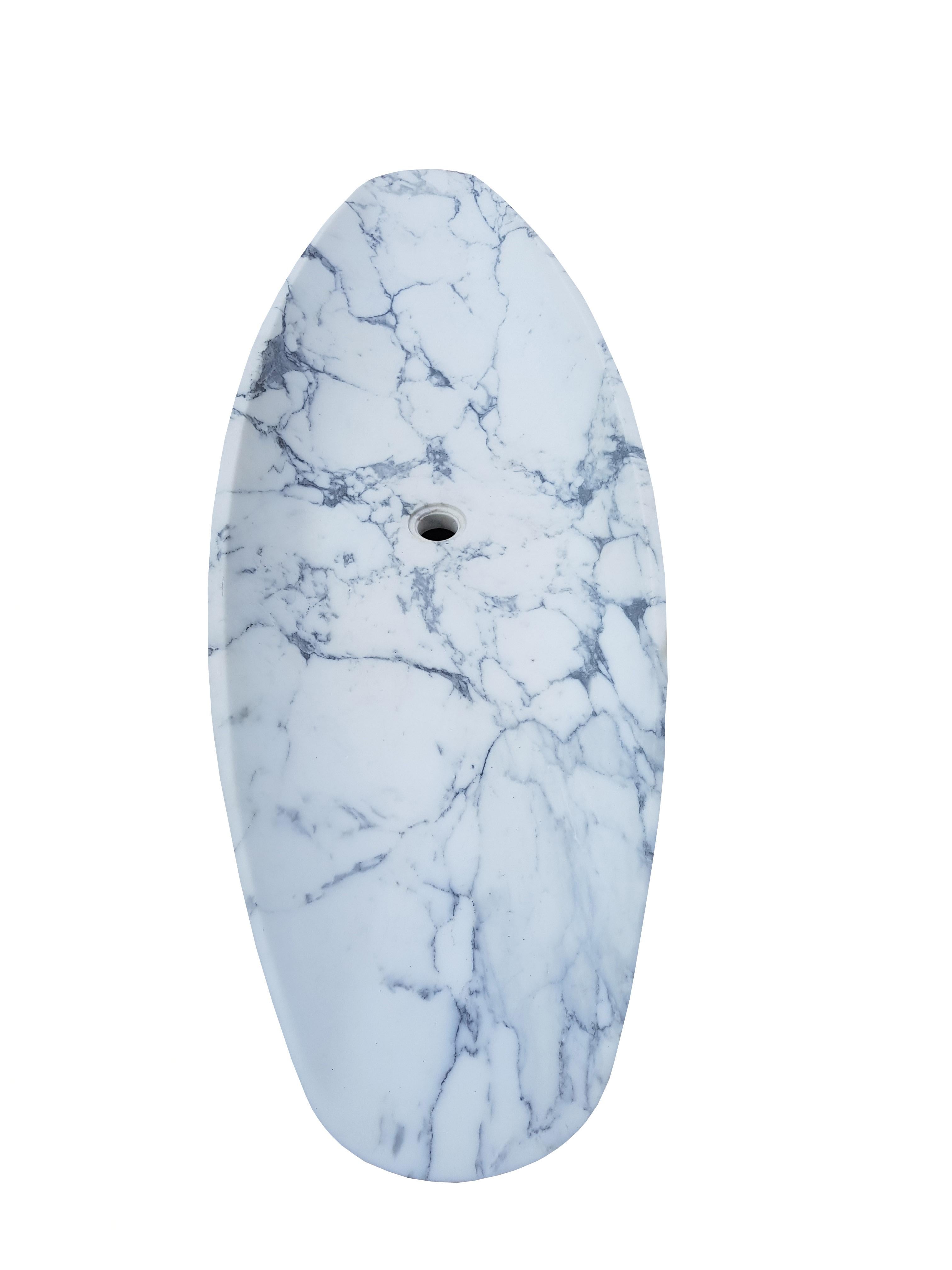 Contemporary Modern Italian Carrara Marble Sink/ Basin