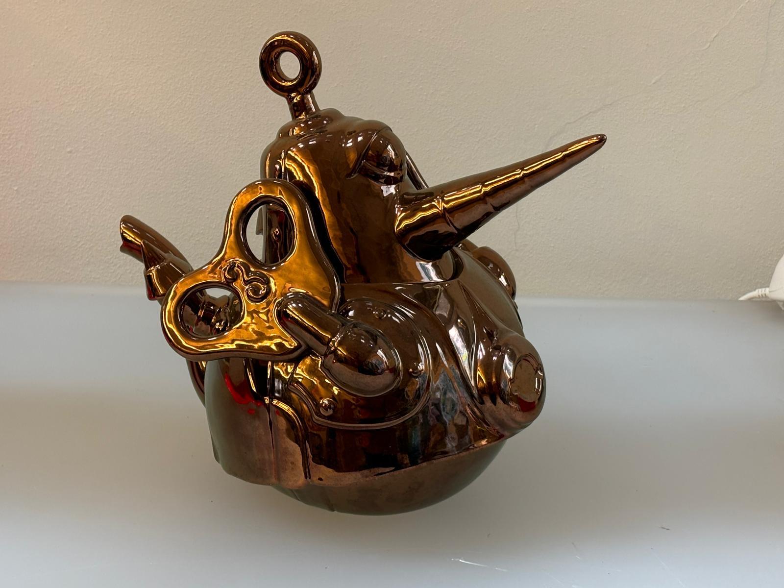 Modern Italian Ceramic Sculpture by El Gato Chimney for Superego Editions For Sale 2