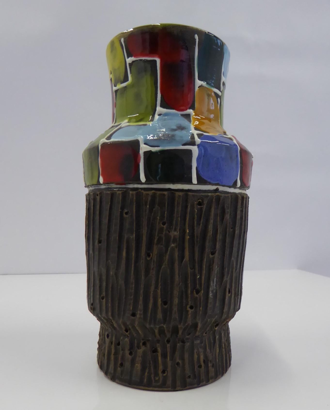 Modern Italian Ceramic Vase by Fratelli Fanciullacci Bitossi, 1960s In Good Condition In Miami, FL