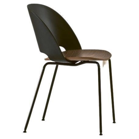 Chaise italienne moderne en métal, bois et polypropylène de la collection Bontempi en vente