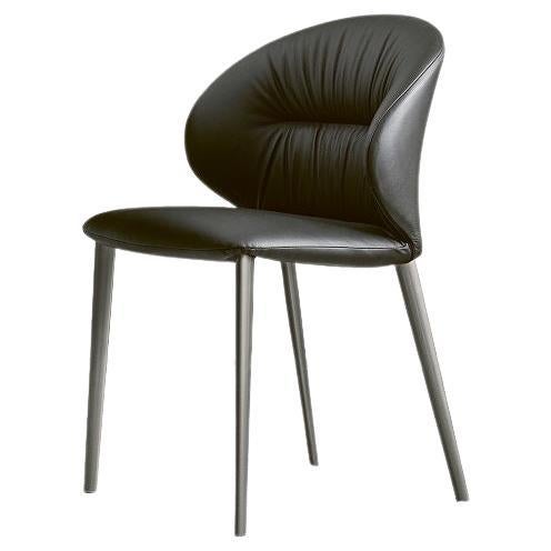 Moderner italienischer Stuhl mit Metallrahmen und gepolstertem Sitz, Bontempi-Kollektion im Angebot