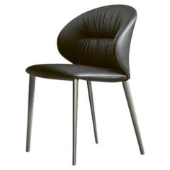 Modern Italian Chair with Metal Frame and Upholstered Seat, Bontempi Collection