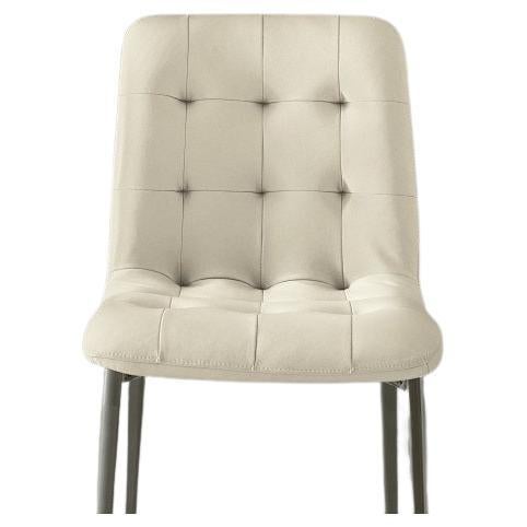 Moderner italienischer Stuhl mit Metallrahmen und gepolstertem Sitz, Bontempi-Kollektion