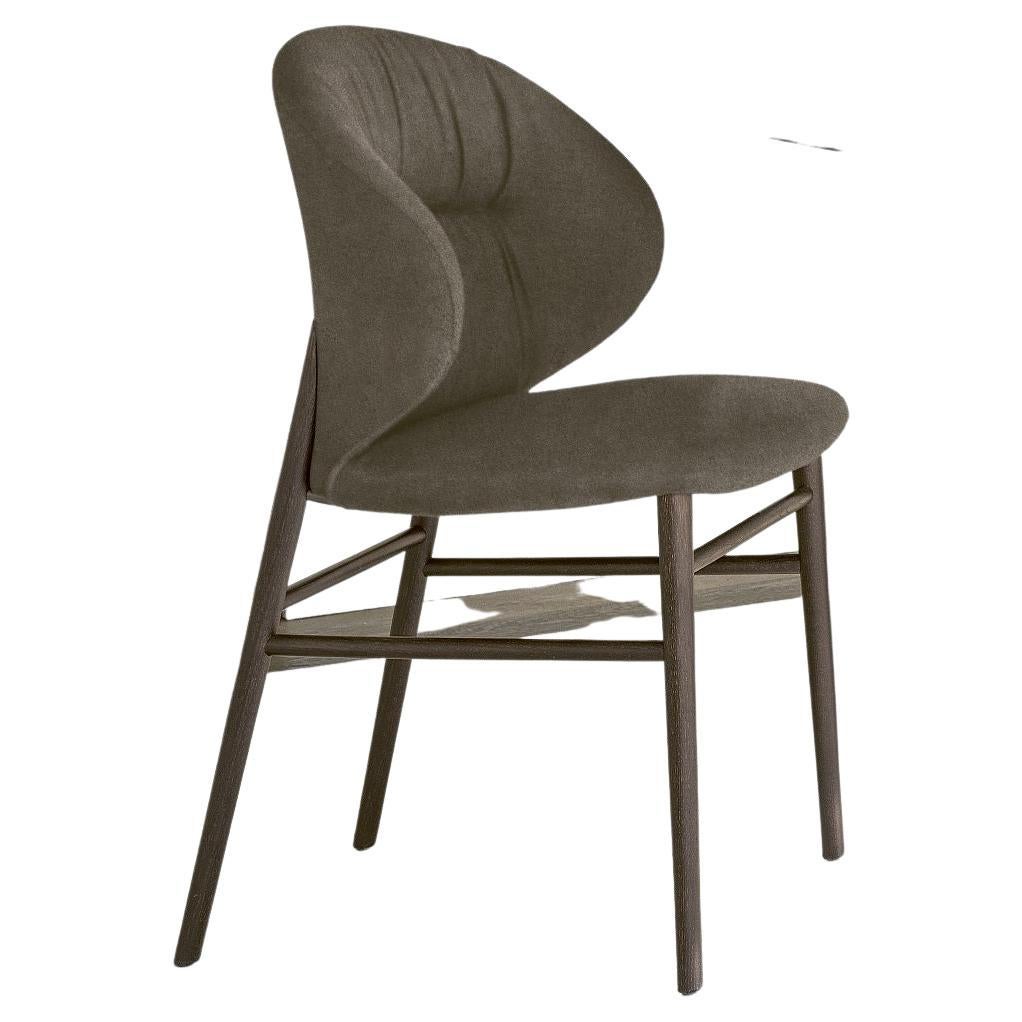 Moderner italienischer Stuhl mit Holzrahmen und gepolstertem Sitz, Bontempi-Kollektion