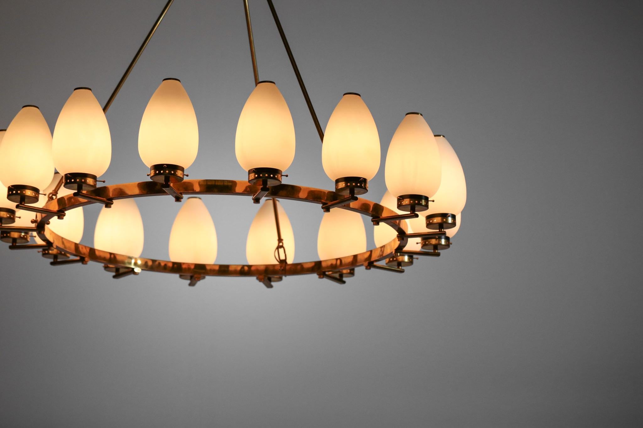 Lustre italien moderne de style « Corona » Arredoluce Angelo Lelli en vente 3