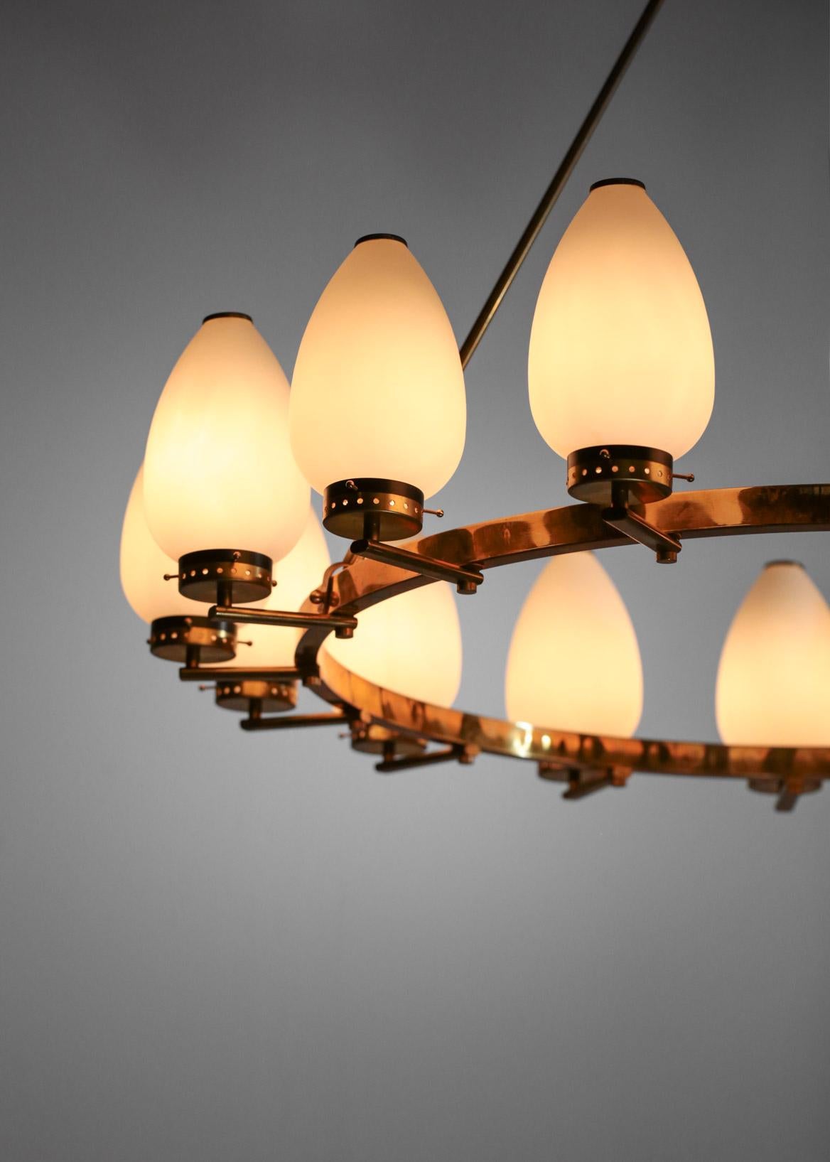 Lustre italien moderne de style « Corona » Arredoluce Angelo Lelli en vente 5