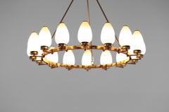 Modern Italian Chandelier "Corona" Style Arredoluce Angelo Lelli