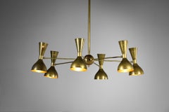 Modern Italian Chandelier "Patina" Style of Stilnovo Vintage Design 6 Arms ML136
