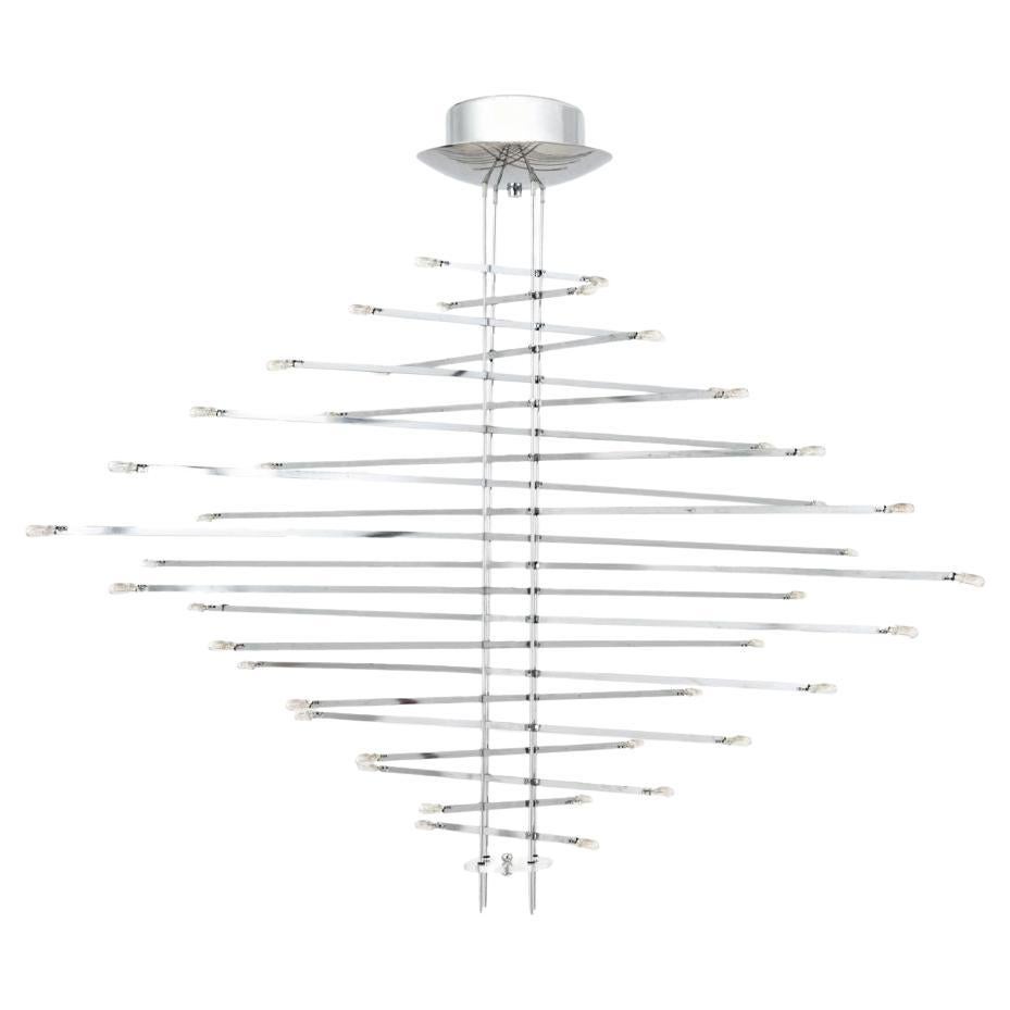 Sospensione moderna italiana in vetro e cromo