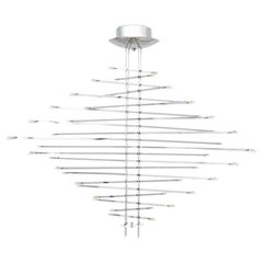 Sospensione moderna italiana in vetro e cromo