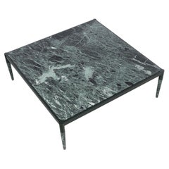 Modern Italian coffee table with top and legs in Verde Alpi marble