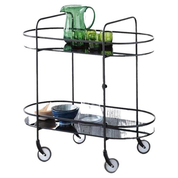 Modern Italian Coffee Trolley with Metal Frame and Glass Tops, Bontempi Casa For Sale