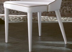 Chaise italienne moderne et complètement tapissée en cuir écologique Bontempi Casa Collection