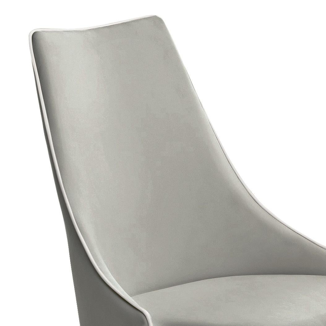 Autre Chaise italienne moderne et complètement tapissée en cuir écologique Bontempi Casa Collection en vente
