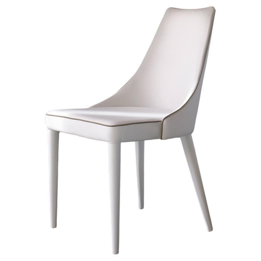 Chaise italienne moderne et complètement tapissée en cuir écologique Bontempi Casa Collection