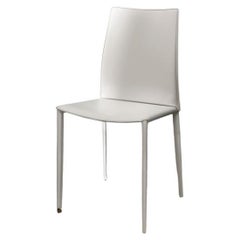 Chaise italienne moderne et complètement tapissée en cuir de peau -Bontempi Casa Collection