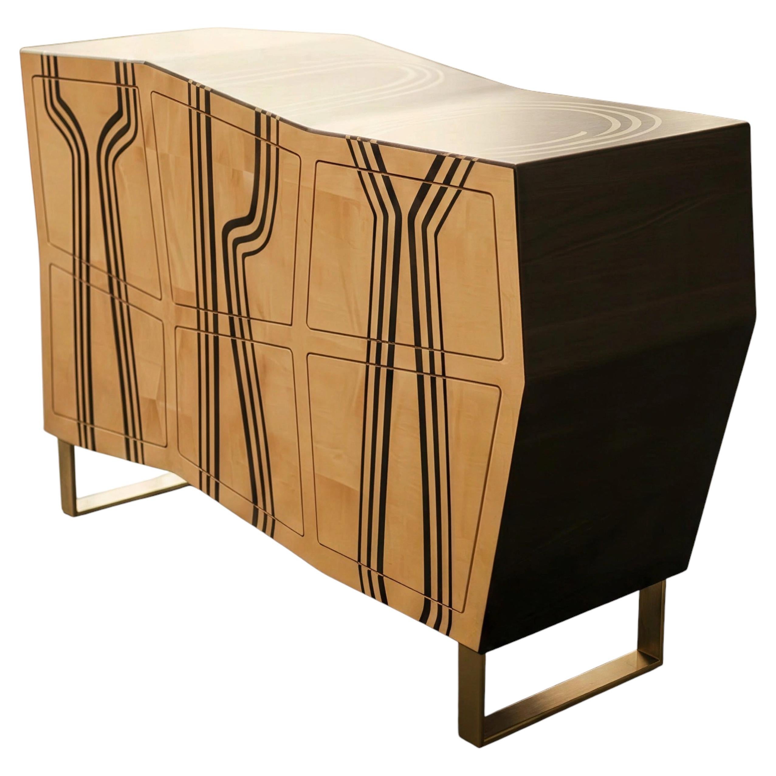 Modern Italian Credenza "Espresso Love" in Maple & Walnut by Ivan Paradisi