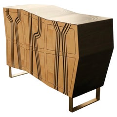 Modern Italian Credenza "Espresso Love" in Maple & Walnut by Ivan Paradisi