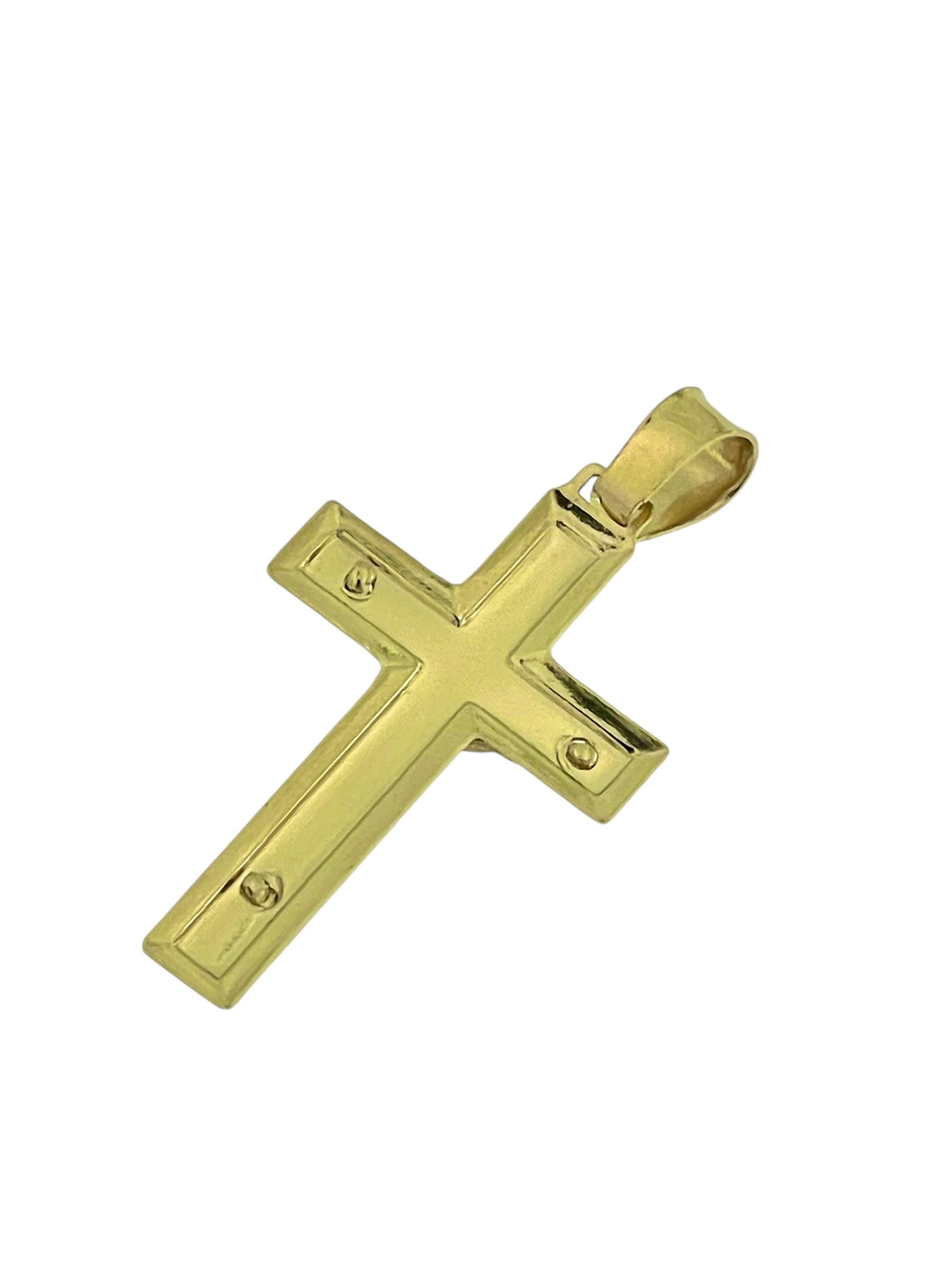 Crucifix italien moderne en or jaune 18 carats Bon état - En vente à Esch sur Alzette, Esch-sur-Alzette