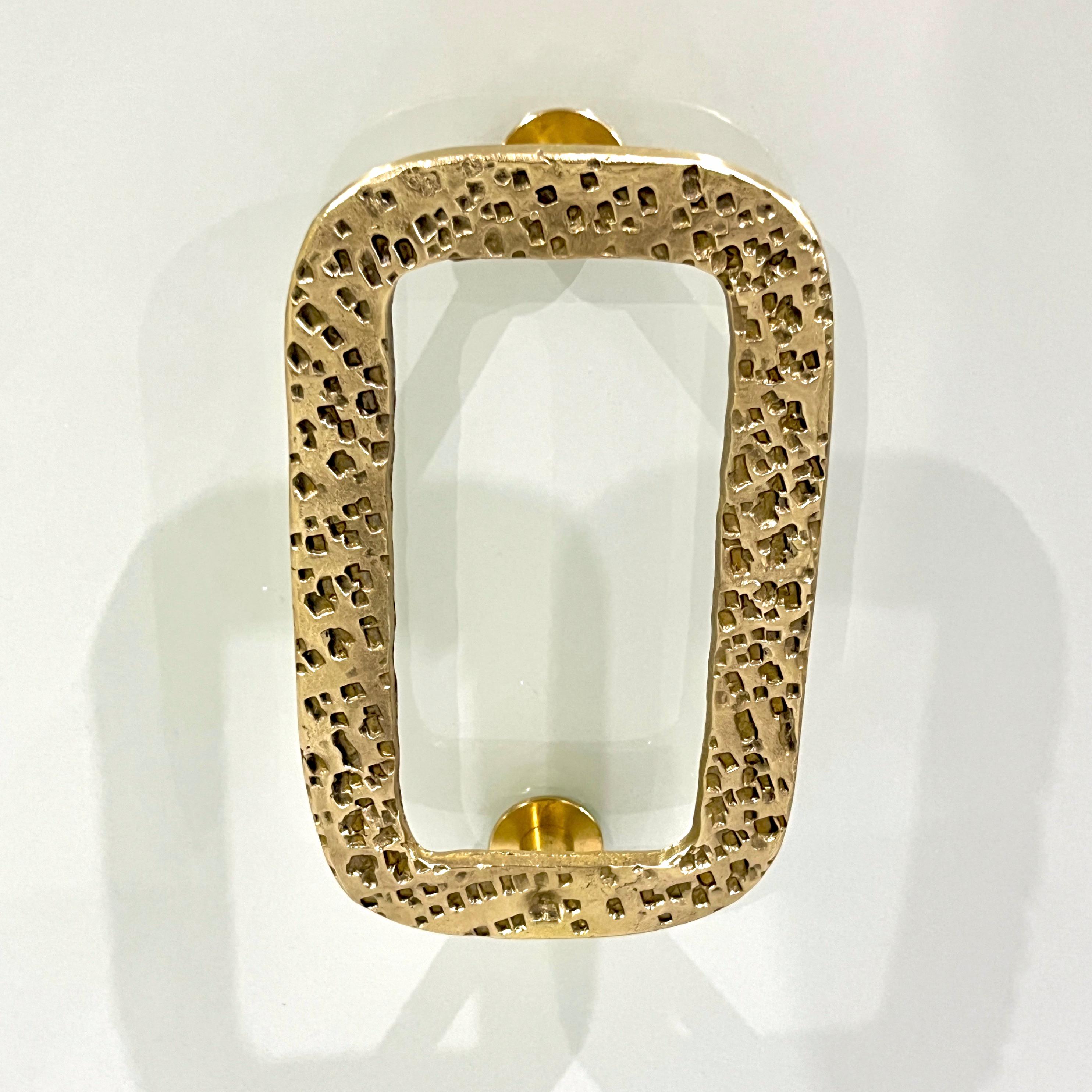 Modern Italian Custom Design Brass Edged Ivory White 2 Door Cabinet/Bar In New Condition For Sale In New York, NY