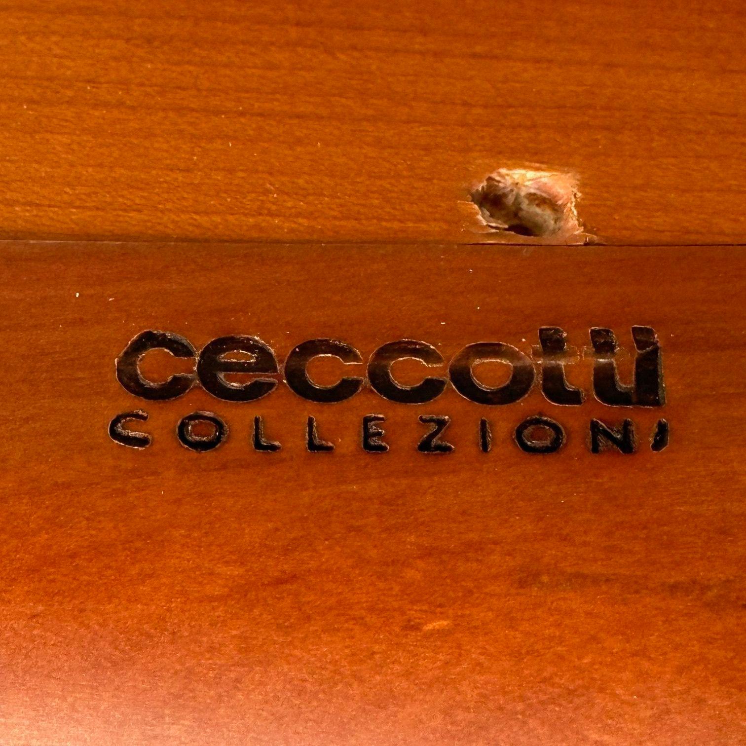 Ceccotti Collezioni, Modern, Bürostuhl, helles Nussbaumholz, rotes Leder, 2000er Jahre im Angebot 3