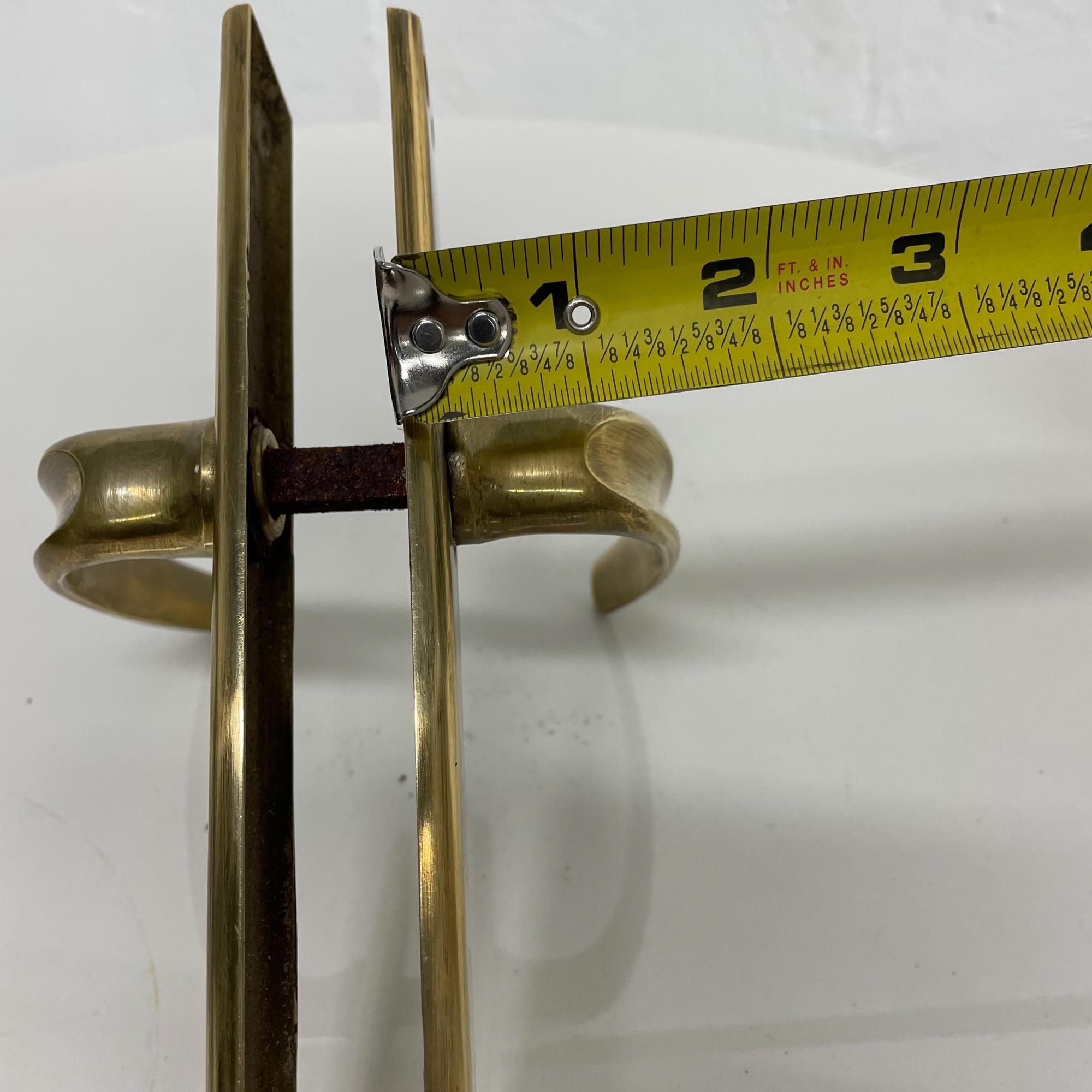 Rich Brass Italian Door Pull Handle & Plate Midcentury ITALY 1950s Gio Ponti For Sale 6