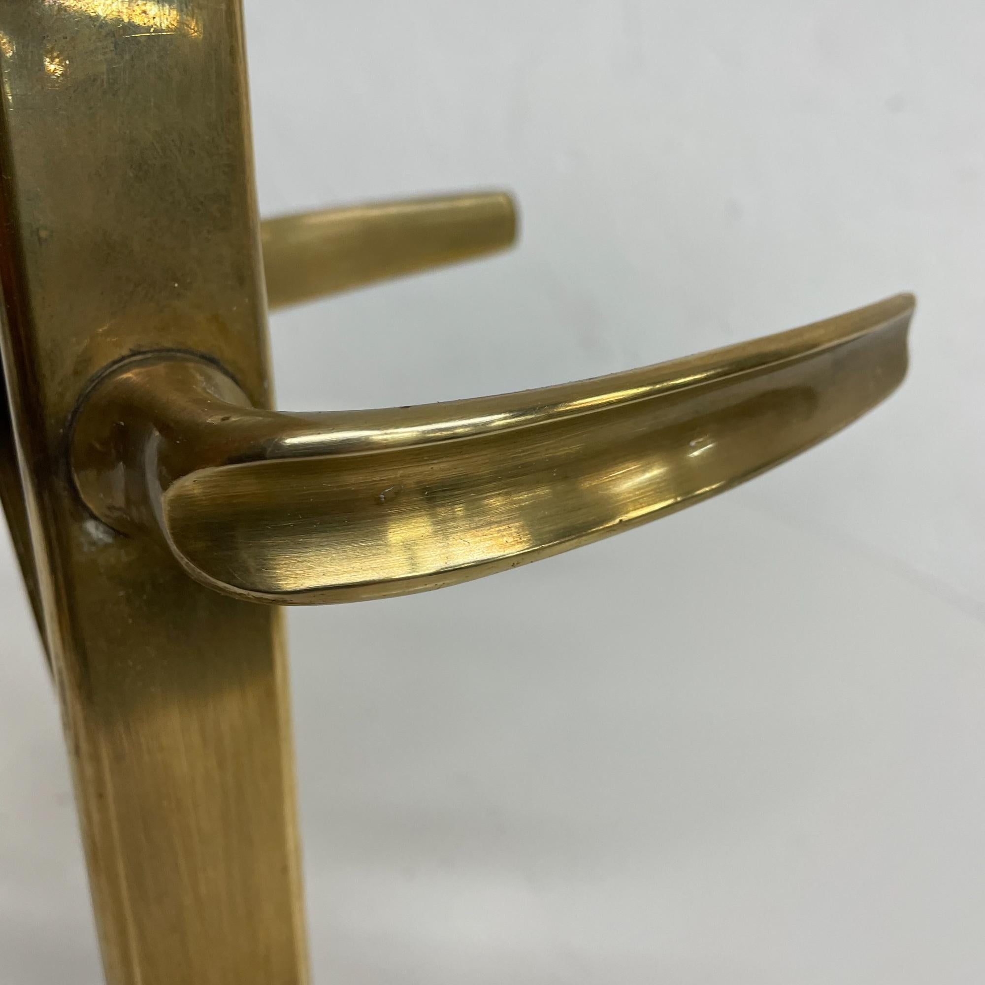 Rich Brass Italian Door Pull Handle & Plate Midcentury ITALY 1950s Gio Ponti For Sale 4