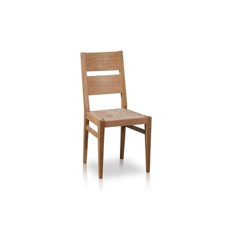 Hand-Crafted Modern Italian Durmast, Rush Seating Dining Chairs For Sale