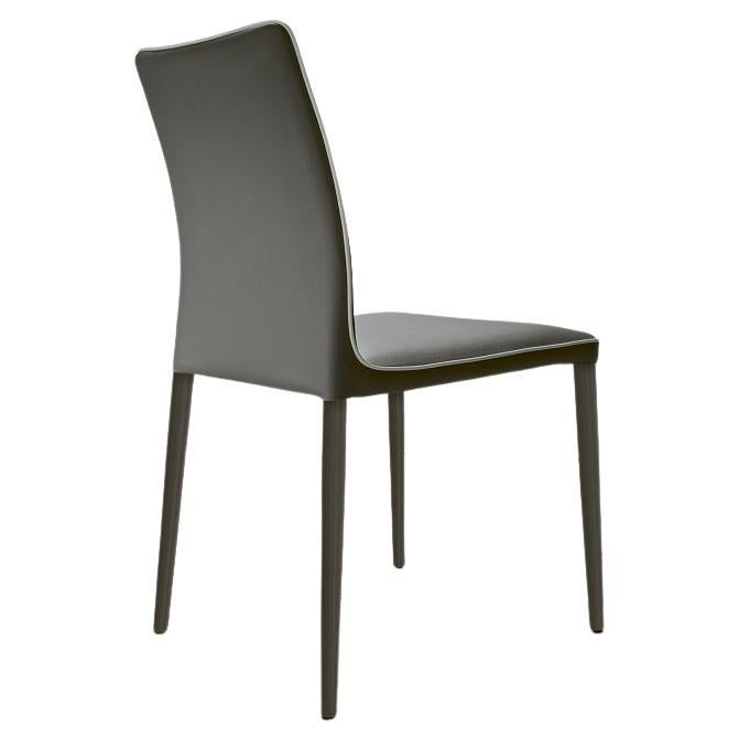 Modern Italian Eco Leather and Lacquered Metal Chair, Bontempi Casa Collection