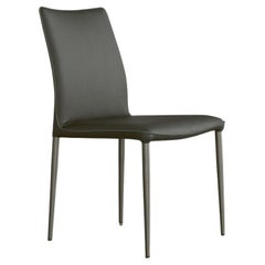 Modern Italian Eco Leather and Lacquered Metal Chair, Bontempi Casa Collection