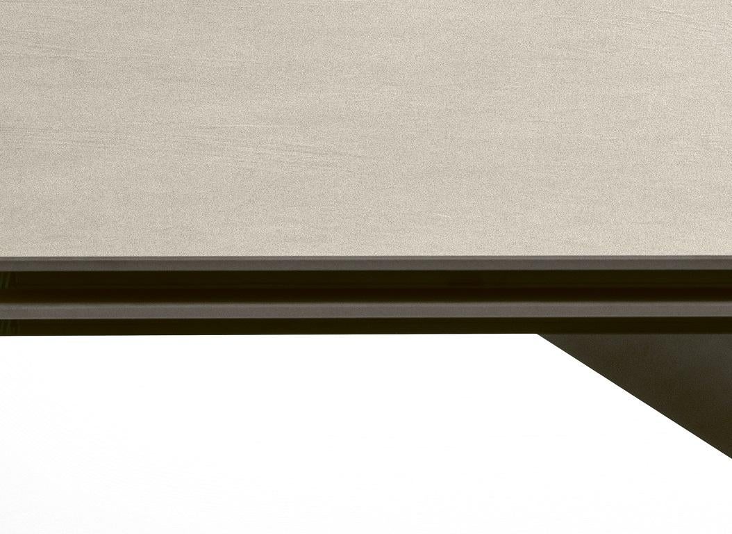 Lacquered Modern Italian Extendible Superceramic Table, Bontempi Collection For Sale