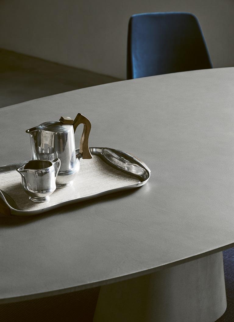 International Style Modern Italian Fixed Table in Concrete, Bontempi Collection  For Sale