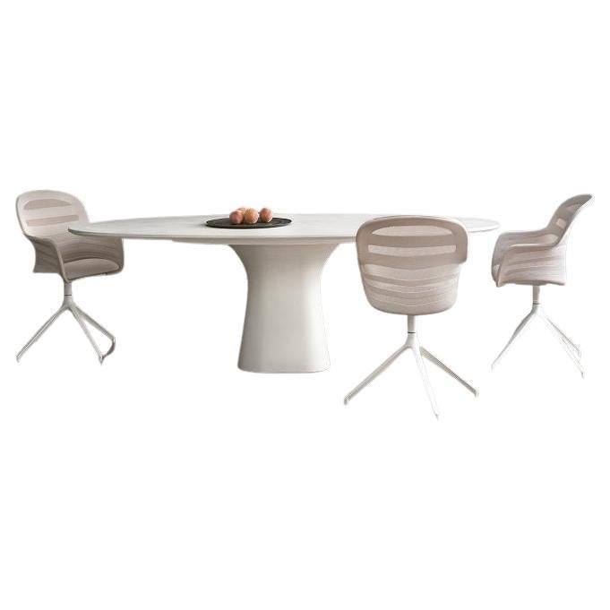 Moderner italienischer fixierter Tisch aus Beton, Bontempi-Kollektion 