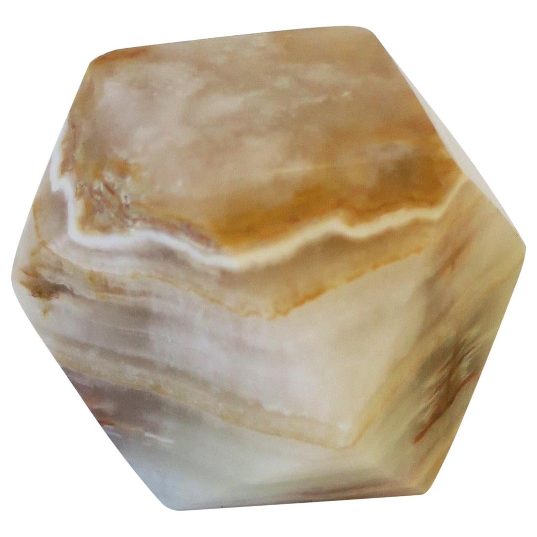 Italian Onyx Marble Desk Paperweight Decorative Object, 1970s
