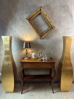 Modernes italienisches Vasen- oder Pflanzgefäßpaar aus vergoldetem Metall von Castelli