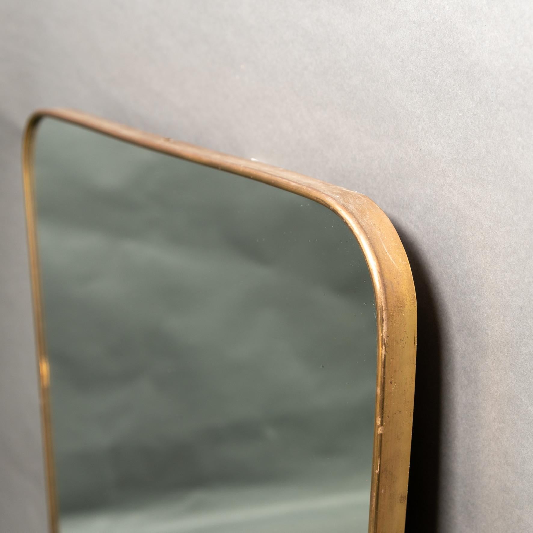 Modern Italian Gio Ponti Style Brass Mirror 2
