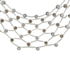 Collier gousset italien moderne en or et diamants