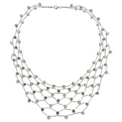 Collier gousset italien moderne en or et diamants