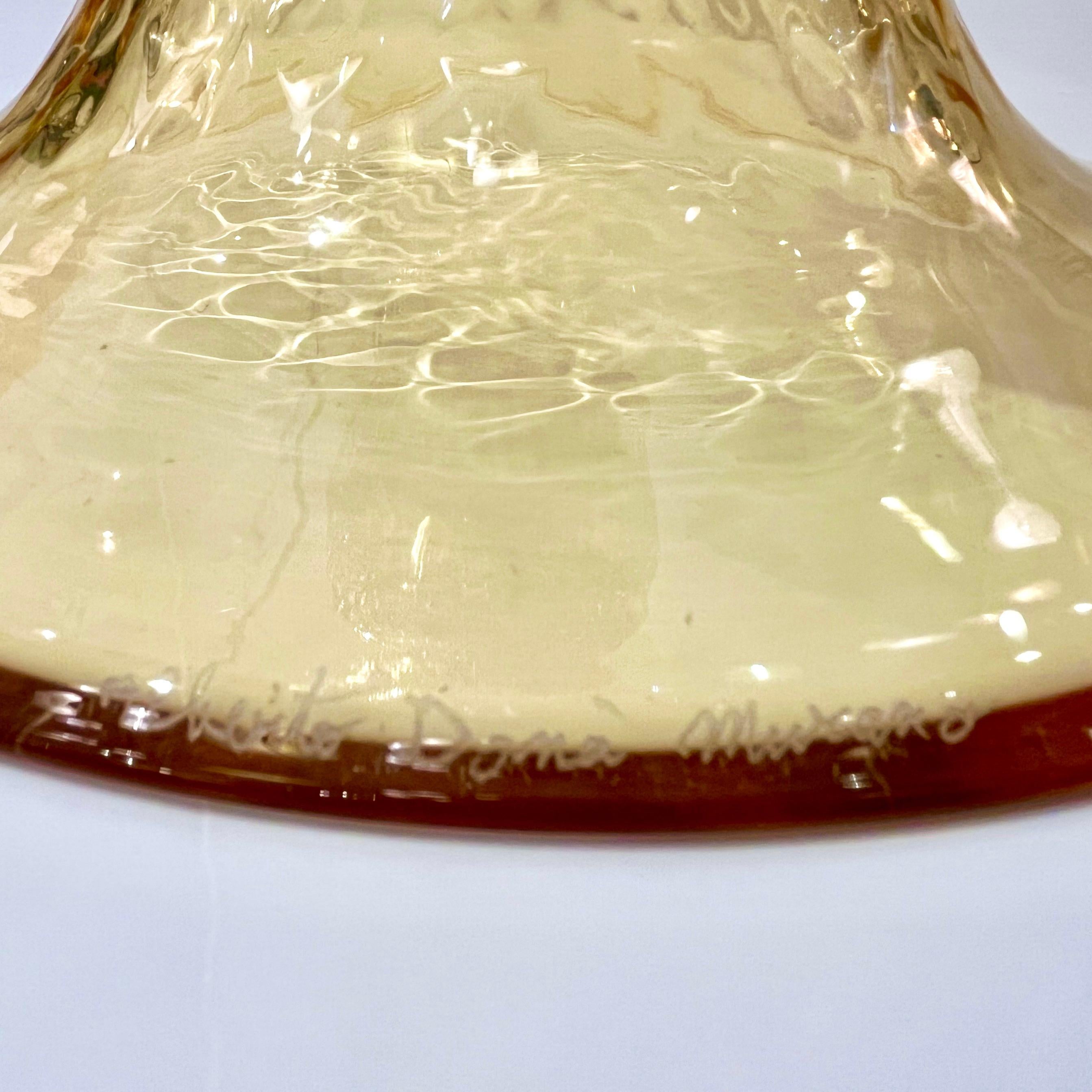XXIe siècle et contemporain The Moderns Italian Gold Honeycomb Murano Glass Tall Round Conical Double Vase en vente