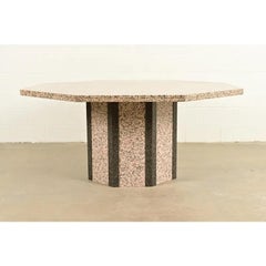 Modern Italian Granite Pedestal Dining Table in the Manner of Ello, Circa 1980s