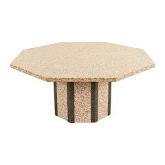 Modern Italian Granite Pedestal Dining Table in the Manner of Ello, Circa 1980s