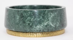Michael Aram Green Marble and Brass Footed Bowl